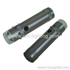 Aluminium12LEDs frontal+6LEDs lateral+1color LED flashlight