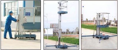 Single mast aluminum lift