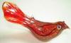 Red Craft Glass Bird Figurines , Handmade Glass Animals Home Decoration Gift