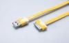 Yellow Apple Charger Cord , TPE apple data cable for iphone / iPod
