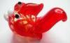 Anniversary Gift Red Glass Fish Sculpture , Art Handmade Glass Animals