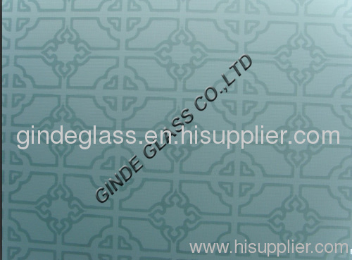 figure acid etched glass emusification glass/ anitque flower