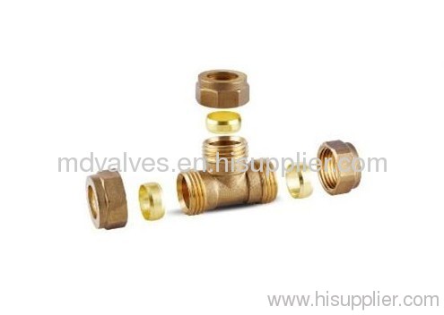 brass equal tee, brass reducing tee