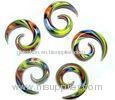 Spiral Glass navel Piercing Jewelry 0 Gauge , handmade body jewellery