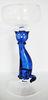 Hand Blown Glass Candle Holders With Blue Cat For Home Decoration