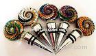 Custom Colored Art Hand Blown Glass Wine Stoppers Wedding Favor