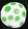 White Green Handcrafted lampwork Glass Beads Round 10mm Gift For Festival