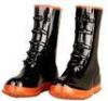 Orange And Black Men Rubber Half Rain Boots Size 46 For Oil field