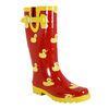 Cute Duck Red And Yellow Children Printed Rain Boots Size 21 / 22