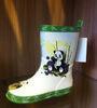 Durable Spring Kids Rubber Printed Rain Boots With Cartoon Panda