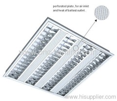 T5 recessed, embedded grill light fixture
