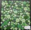 Green Mixed Pebble Crystal Glass Mosaic Tile For Bathroom Wall, Anti-Dust