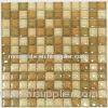 Crackle Mixed Crystal Glass Mosaic Tile Sheet For Bathroom Decoration 300x300mm