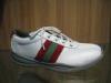 Red Stripe White Safety Toe Work Shoes Lace For Construction