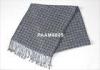 Grey And Black Striped Winter Woven Silk Scarf For Women / Men