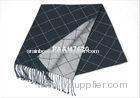 Dark Gray Mens 100% Woven Silk Scarf With Winter / Autumn