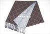 High-end Lattice Brown Autumn Woven Silk Scarf Customized