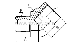 5N4 45° ELBOW NPT MALE / NPT FEMALE HYDRAULIC ADAPTOR FITTING ELBOW PIPE FITTINGS