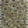 Amber yellow glass mosaic for fireplace
