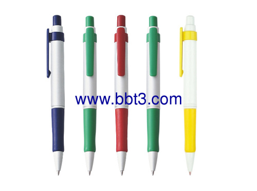 Promotional clip ballpoint pen with rubber grip