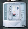 Front 5mm clear tempered glass white steam shower cabin