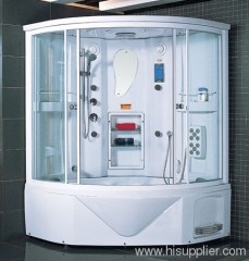 Front 5mm clear tempered glass white steam shower cabin