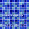 Blue / Green Glossy Ceramic Mosaic Tiles For Exterior Wall 23x23mm