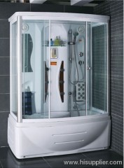 white acrylic shower cabin