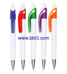 Promotional ballpen with white barrel and special clip