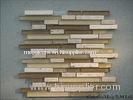 Matte Natural Stone Glass Mosaic Tile , 15x15mm Rectangle Strip Liner Tile