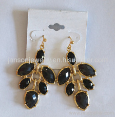faux stone black earrings