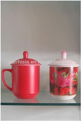 Sublimation Matting Full Changing Color Strengthen Porcelain Red Mug