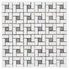 8mm Limestone / Slate Mesh Mounted Stone Mosaic Tiles For Home Decoration
