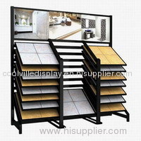 Double Rows Drawer Stone Tile Display Rack