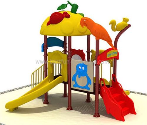 Outdoor Kids Plastic Slide With Swing