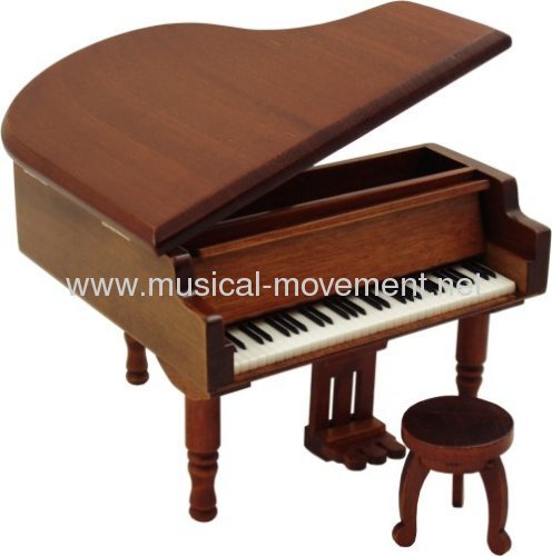 WOOD PIANO WIND UP MUSICAL GIFTS