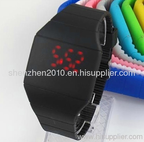 2013 LED Touch Screen Wristwatch Silicone strap Unisex high quality Red Light Fashion style led watch