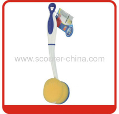 Kitchen cleaning sponge brush with handle