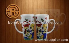 stoneware,porcelain,super white porcelain mugs,print the logo