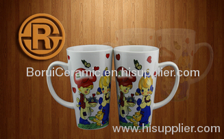 stoneware,porcelain,super white porcelain mugs,print the logo