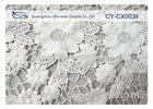 100% Nylon Jacquard Lace Fabric with White / Green / Blue Color CY-CX0039