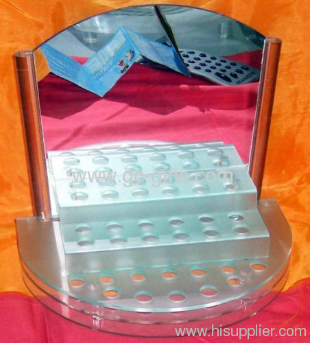 Silver mirror acrylic cosmetic display for lipstick