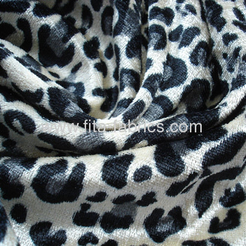 100% polyester panther printed crushed panne