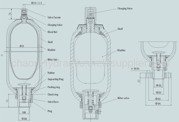 Stainless steel hydraulic accumulator