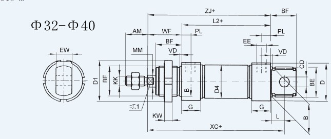 XSN Series ISO6432 standard cylinder kit (FESTO model)