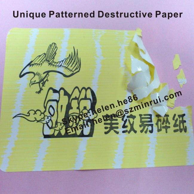 Custom Warranty Invalid If Damaged Stickers,High Security Destructible Label Adhesive Side Color Is Same As The Printing Side