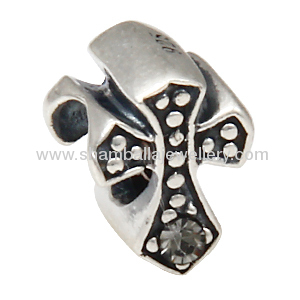 Wholesale Antique sterling silver European Cross charm 925 beads