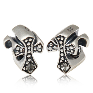 Wholesale Antique sterling silver European Cross charm 925 beads