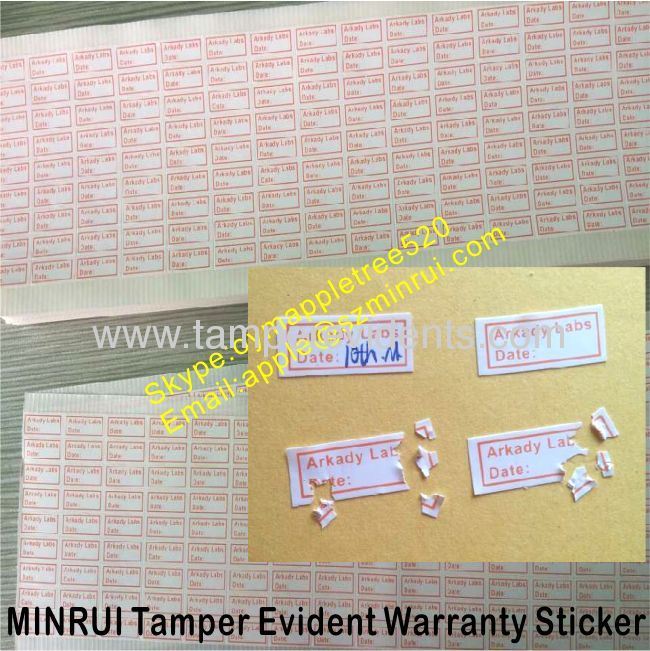 Tamper Evident Phone Warranty Stickers,Custom Printed Logo and Warranty Date Label,Destructible Warranty Void Sticker