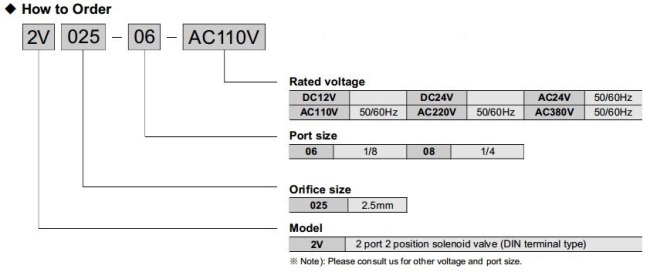 2V025-06 2 way solenoid valve